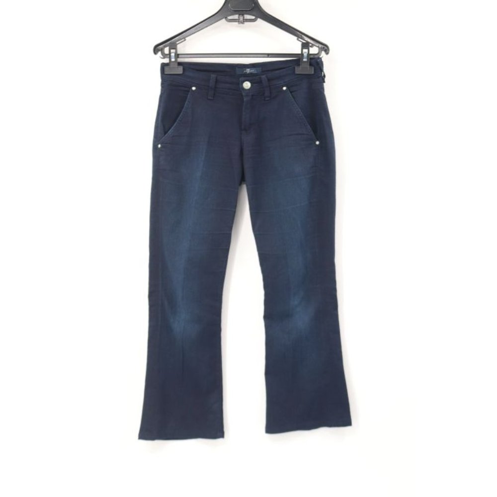 7‎ For All Mankind Womens 25 W28 lightweight Denim Bootcut Jeans Sparkly Studs